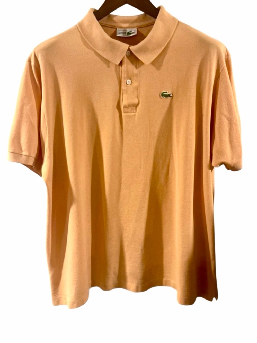 VTG Y2K Lacoste Men's Polo Shirt in Light Orange Size 8 (2XL-3XL)